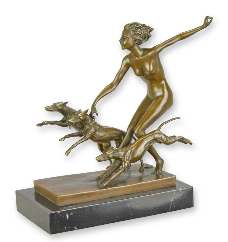 Sculpture Ébat Printanier en Bronze (Sculpture en Bronze Coulé à Chaud)