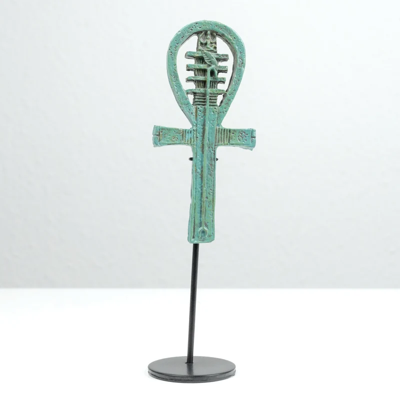 Sculpture Égyptienne Ankh avec Pilier Djed "Symbole de l'Immortalité"