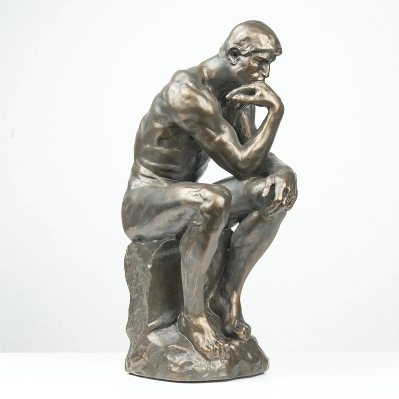 Sculpture Le Penseur de Rodin (Grande, Sculpture en Bronze Coulé à Froid)