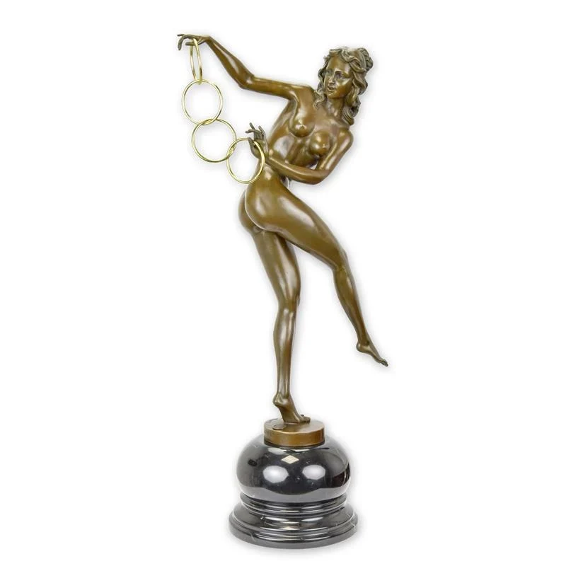 Sculpture Les Anneaux Magiques en Bronze (Sculpture en Bronze Coulé à Chaud)