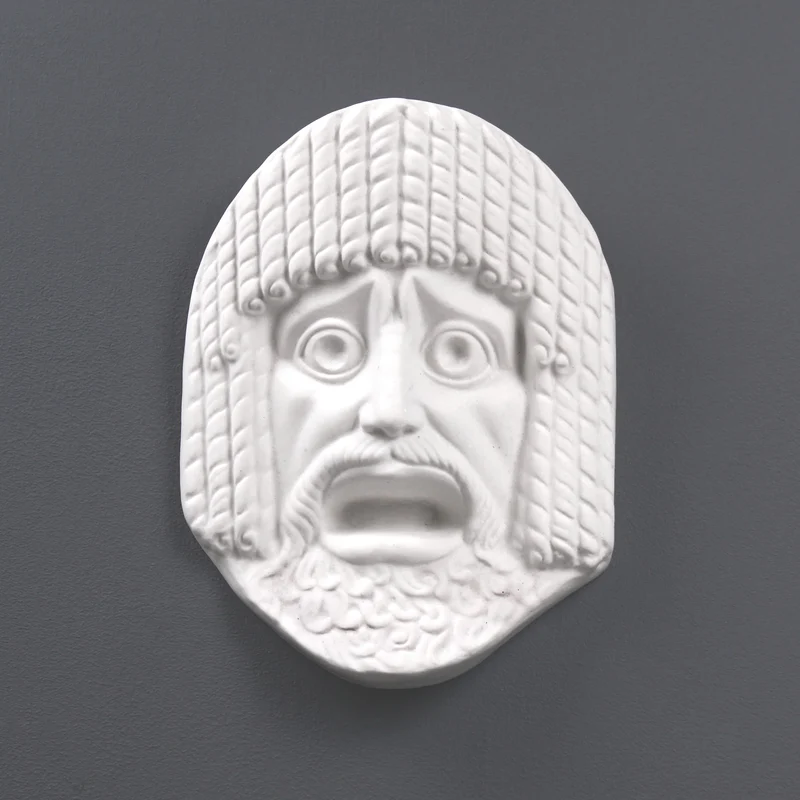 Sculpture murale - masque de théâtre grec - sculpture en marbre