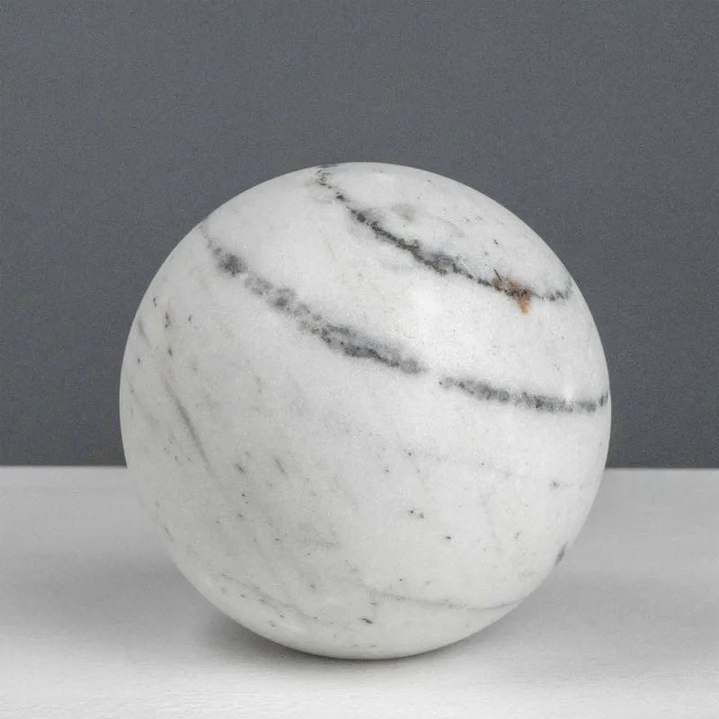 Sculpture Sphérique en Marbre Blanc (Petite Sphère)