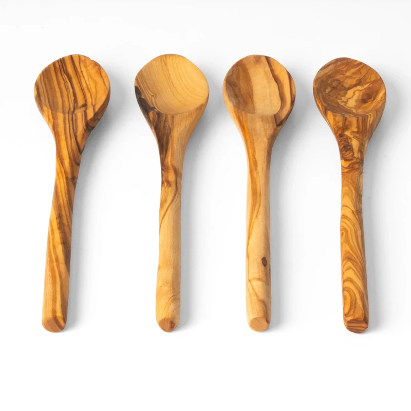 Set de Cuillères en Bois d’Olivier Fait Main (4 Pièces)