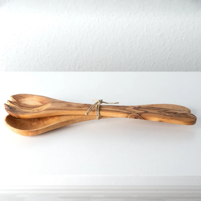 Set de Service à Salade en Bois d’Olivier Fait Main