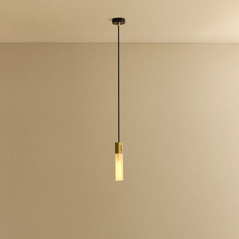 Basalt Single Pendant in Brass
