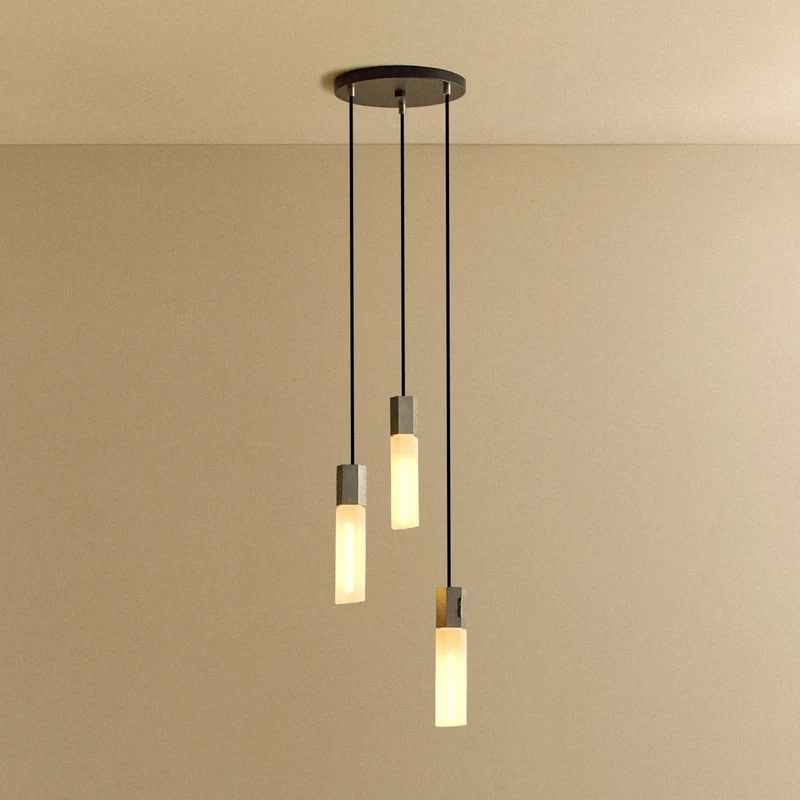 Basalt Triple Pendant in Stainless Steel