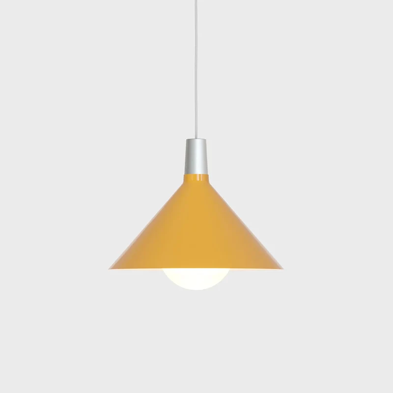 Bower Pendant Light Medium in Yellow + Sphere IV