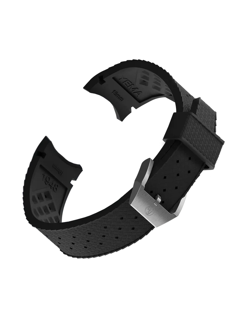 Black FKM Viton庐 Rubber Integrated Strap with your watch