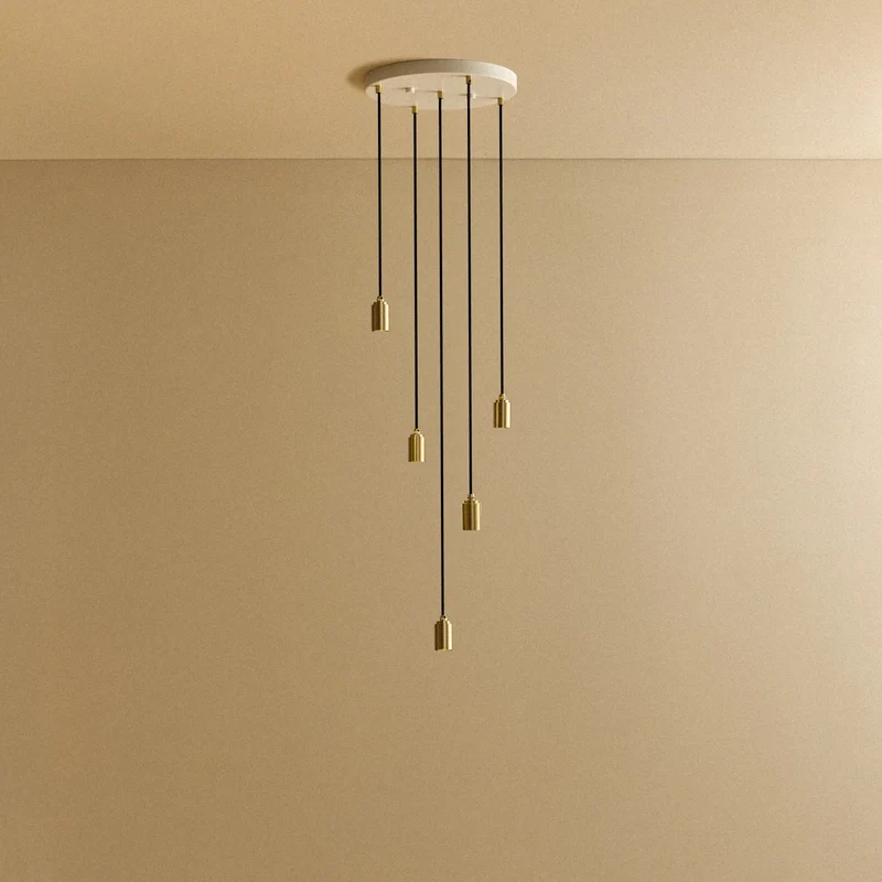 Five Pendant in Brass