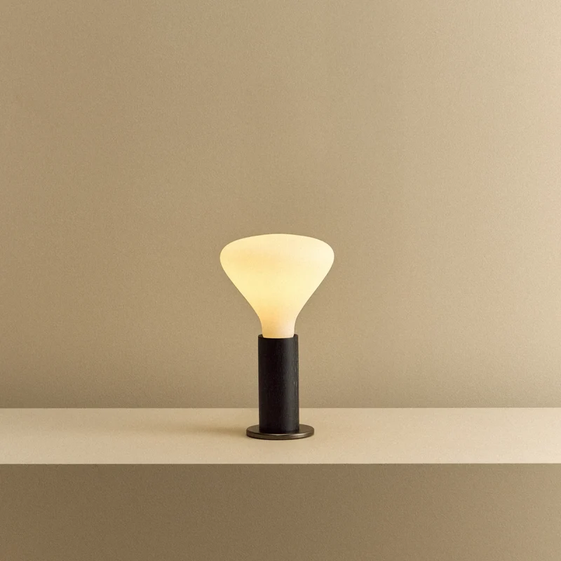 Knuckle Table Lamp in Blackened Oak + Noma