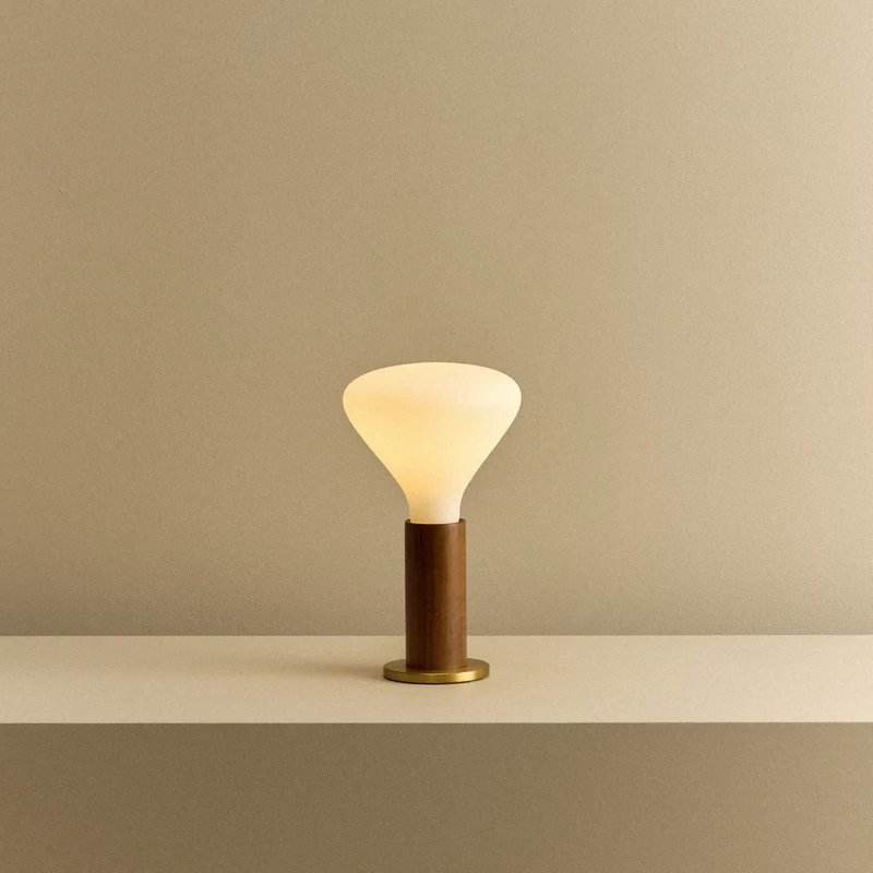 Knuckle Table Lamp in Walnut + Noma