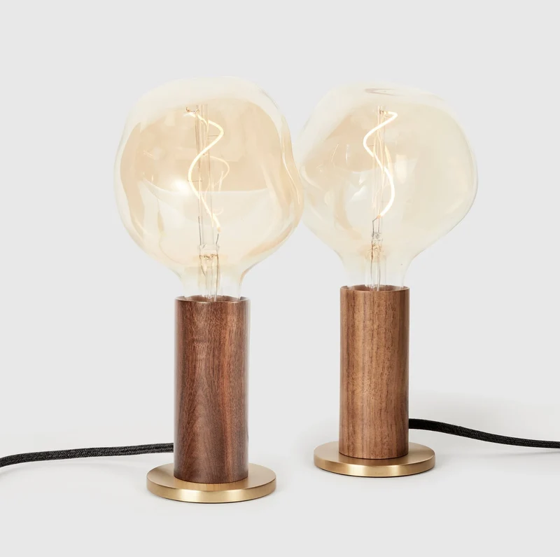 Knuckle Table Lamp in Walnut + Voronoi I Set