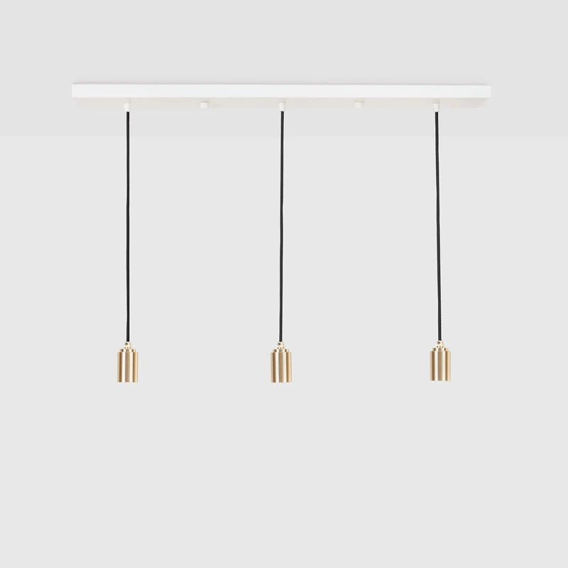 Linear Triple Pendant in Brass