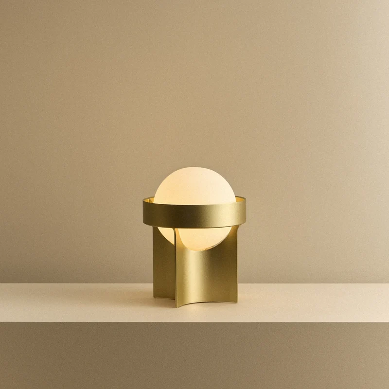 Loop Table Lamp in Gold + Sphere IV