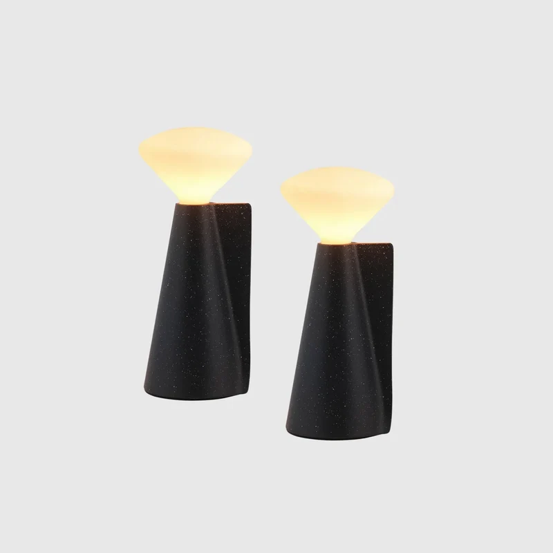 Mantle Portable Lamp in Granite Black - Set of 2