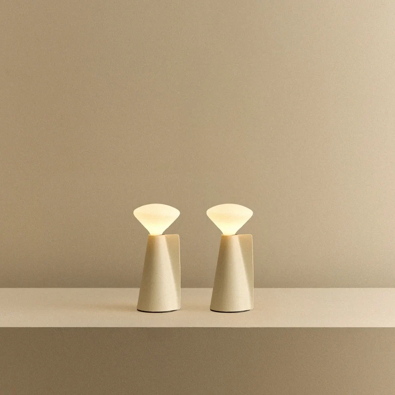 Mantle Portable Lamp in Stone White - Set of 2