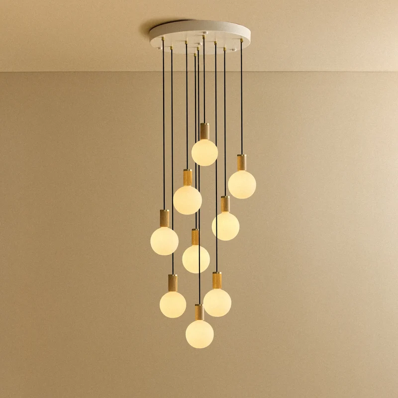 Nine Pendant in Oak + Sphere IV