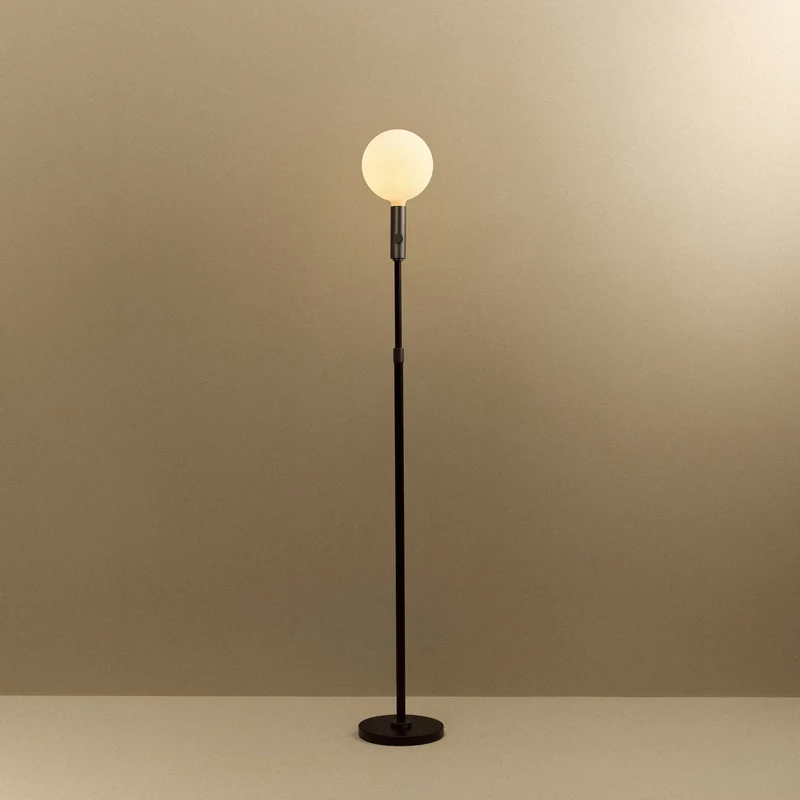 Poise Adjustable Floor Lamp in Graphite + Sphere V