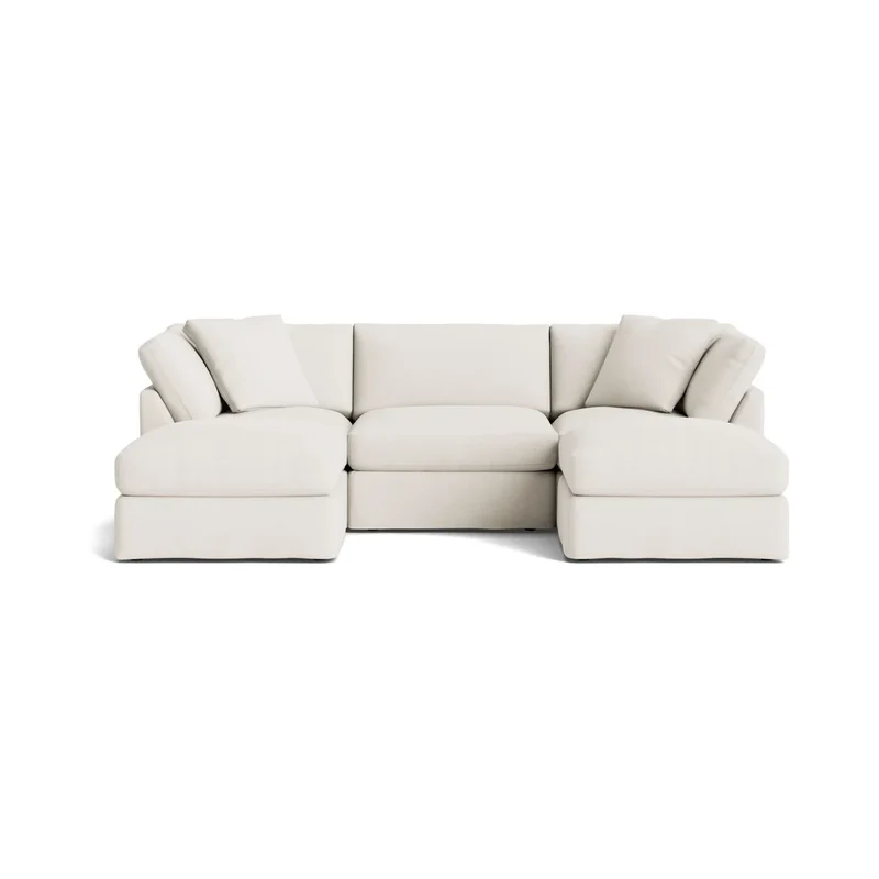 Get Together™ 5-Piece Modular U-Shaped Sectional, Standard, Cream Linen