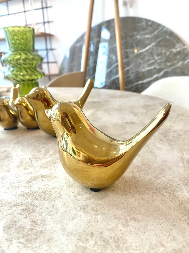 Oiseau décoratif Birdy | laqué doré