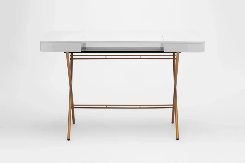 Bureau Cosimo, laqué gris brillant | Marco Zanuso Jr