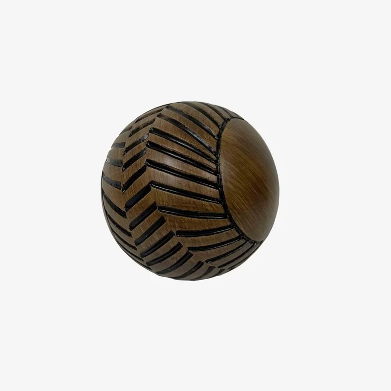 Boule d co en r sine effet bois sculpt Delhi