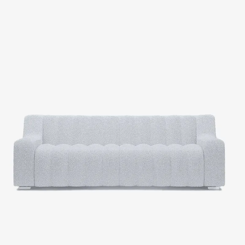 Canap blanc tissu bouclette Garance