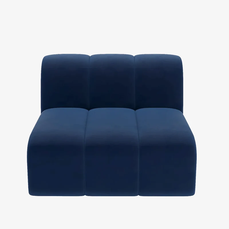 Canap modulable en velours bleu marine H l ne