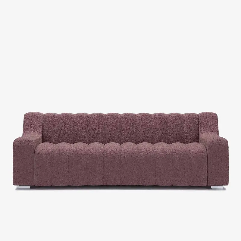 Canap rose tissu bouclette Garance