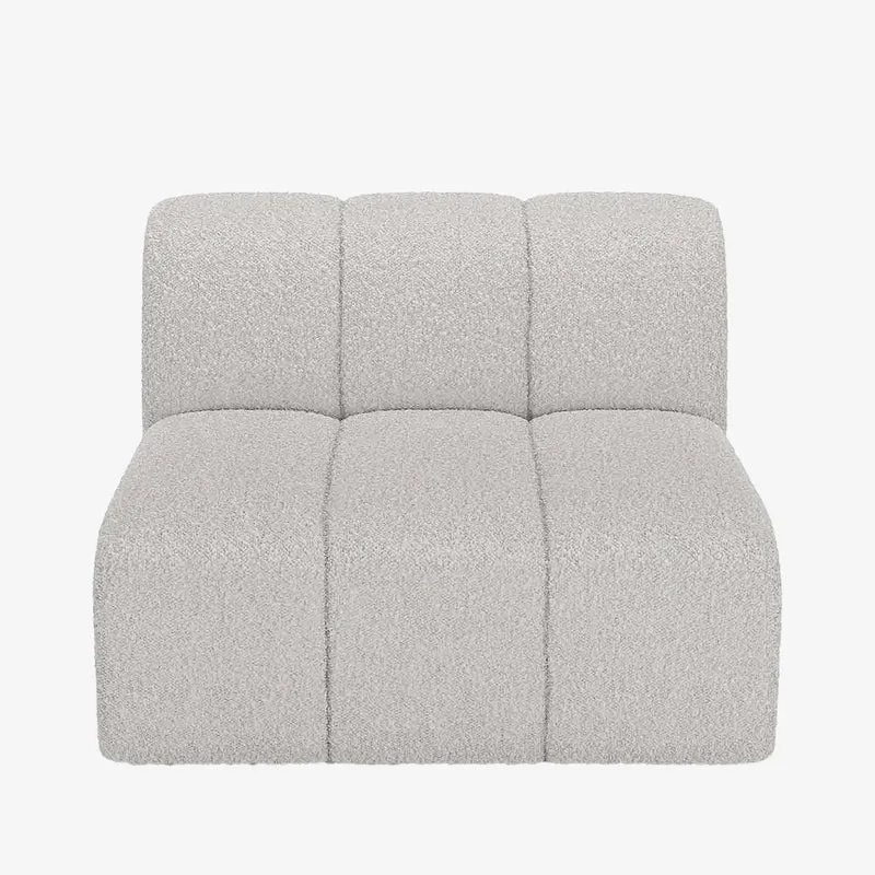 Canapé modulable en tissu bouclette gris-crème