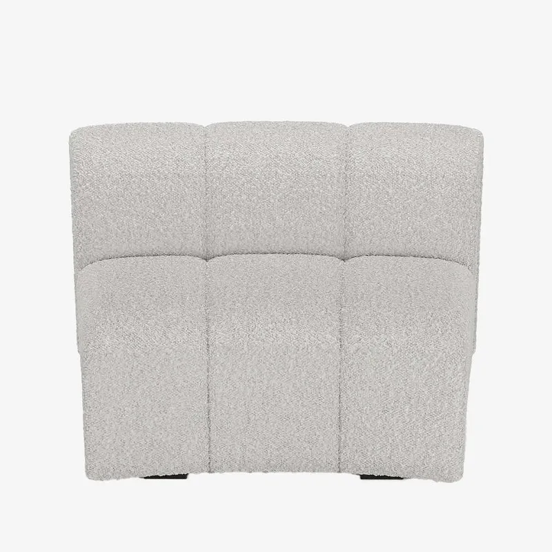Chauffeuse d angle pour canap modulable en tissu bouclette gris-cr me H l ne