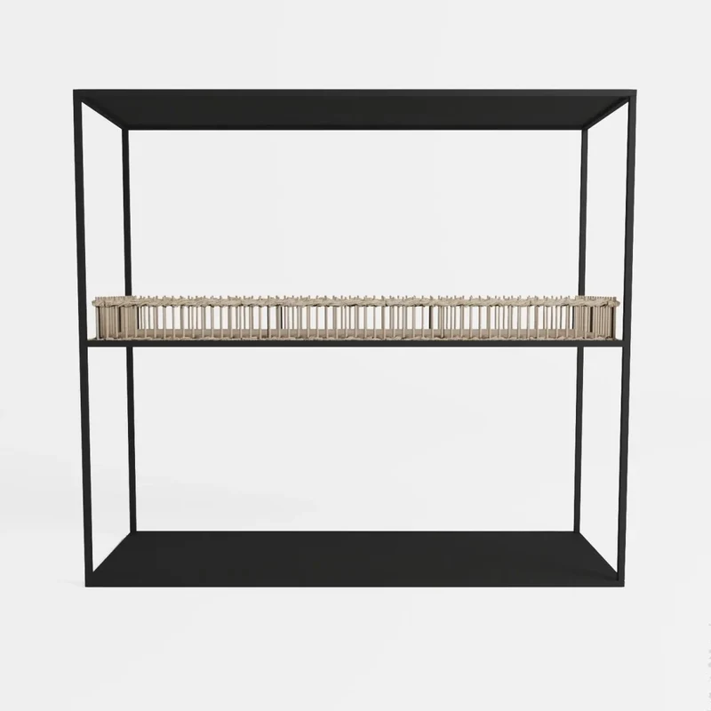 Console en m tal et bambou