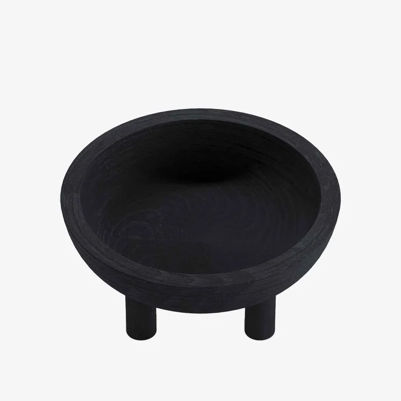 Coupe design en bois sculpt paulownia noir Montmartre