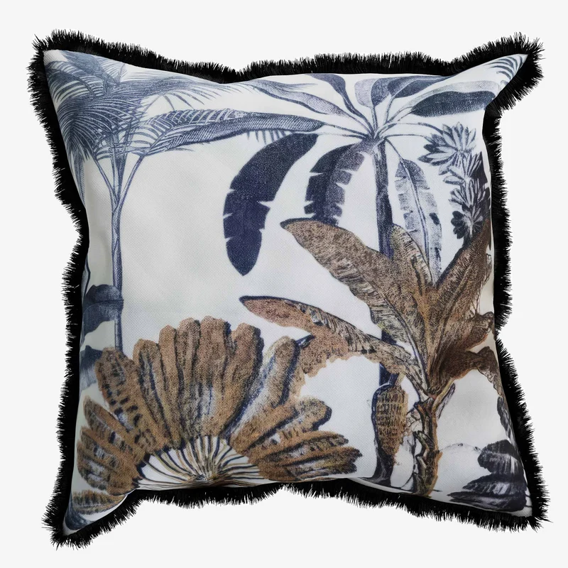 Coussin carr imprim tropical, Palmiers