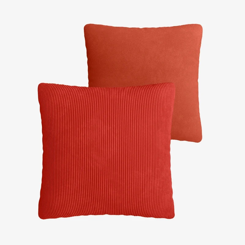 Coussin en velours ocre déhoussable 40x40cm