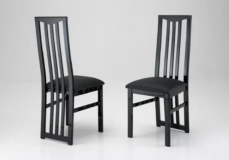 Lot 2 chaises laquées noir CX