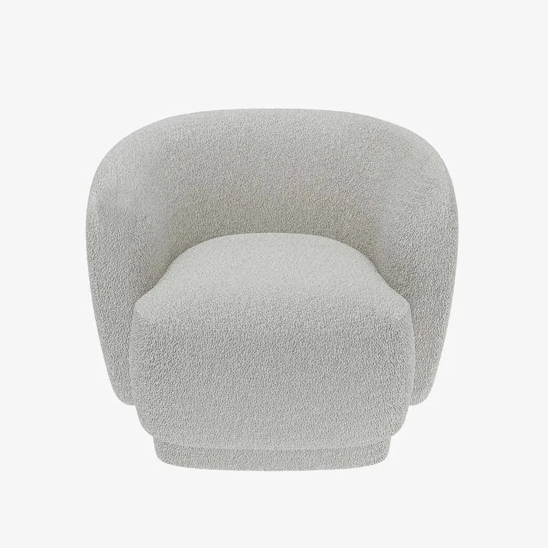 Fauteuil bouclette couleur gris-cr me Victoria