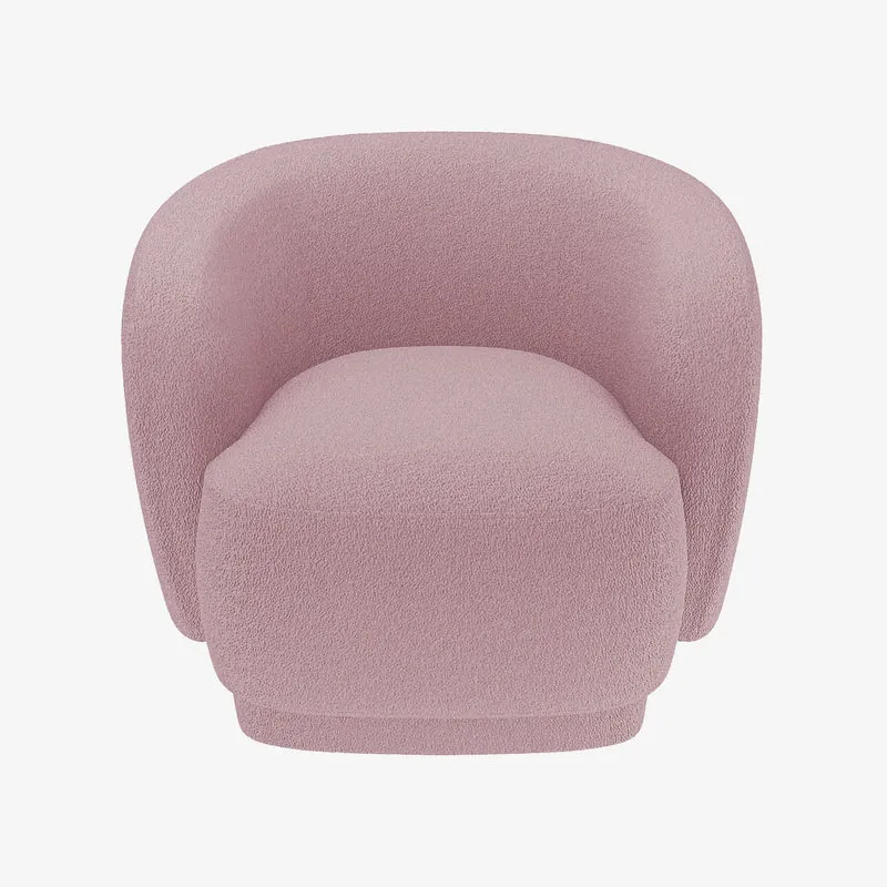 Fauteuil bouclette couleur rose Victoria