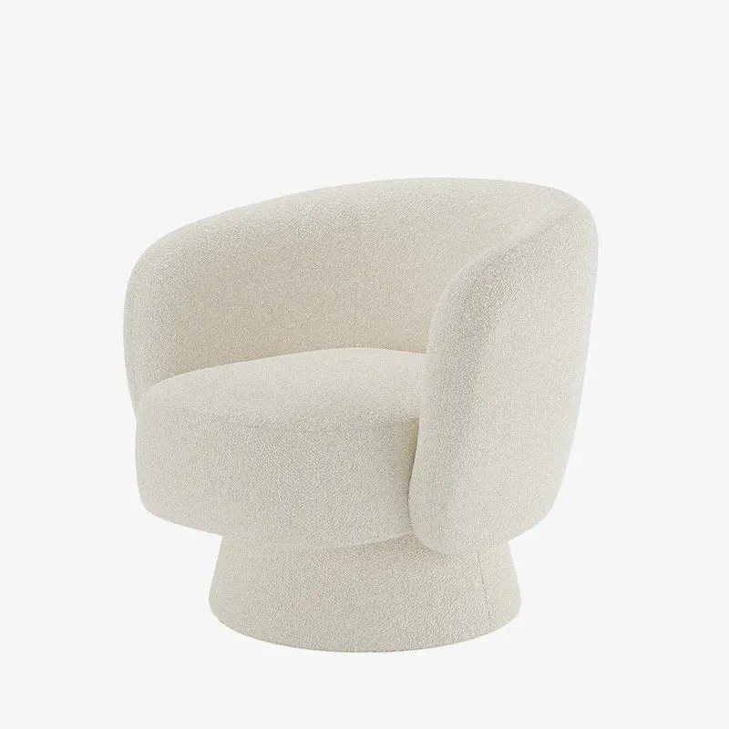 Fauteuil bouclette pivotant couleur cr me Salma