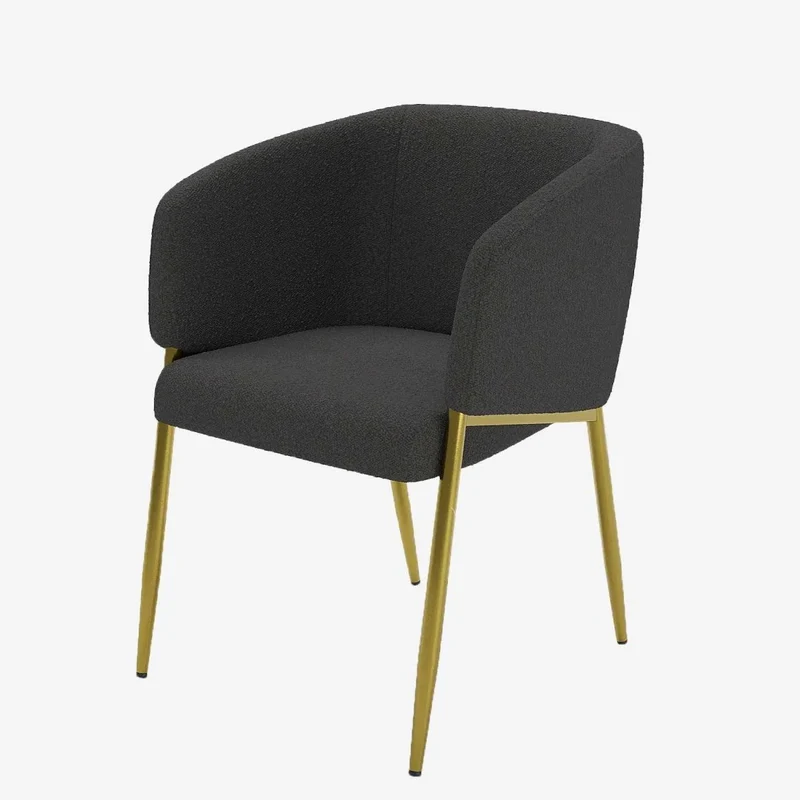 Fauteuil de salle manger bouclette gris fonc Basile