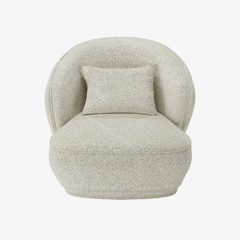 Fauteuil design boucl beige Pablo