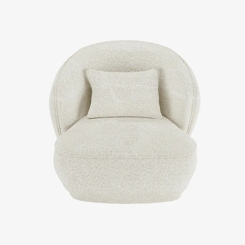 Fauteuil design boucl blanc Pablo
