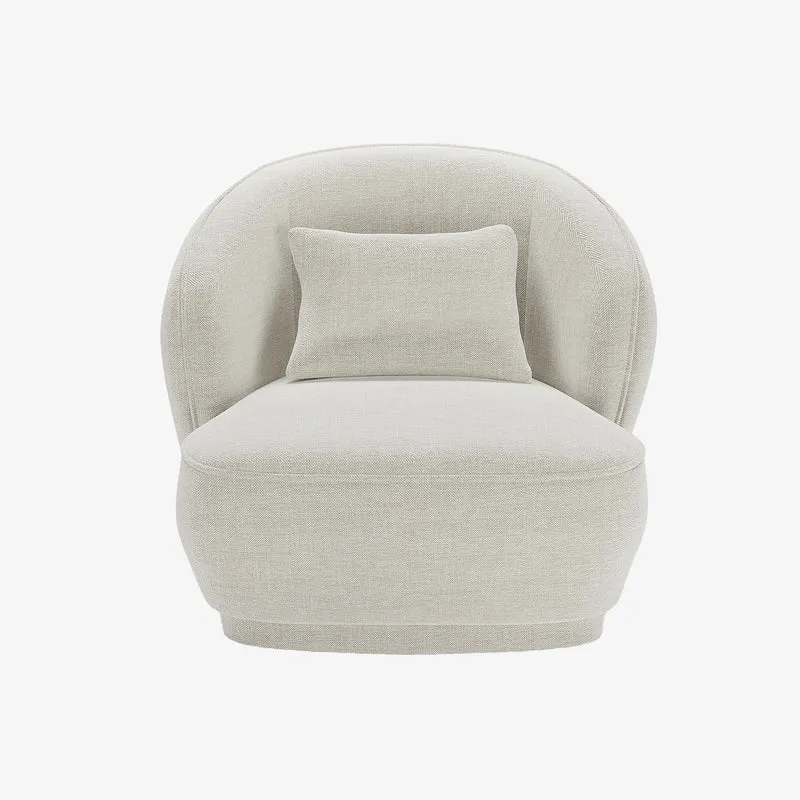 Fauteuil design tissu beige Pablo
