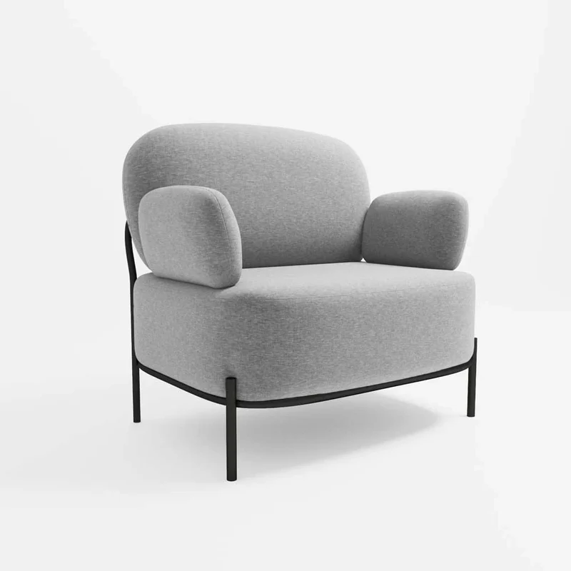 Fauteuil en tissu gris foncé