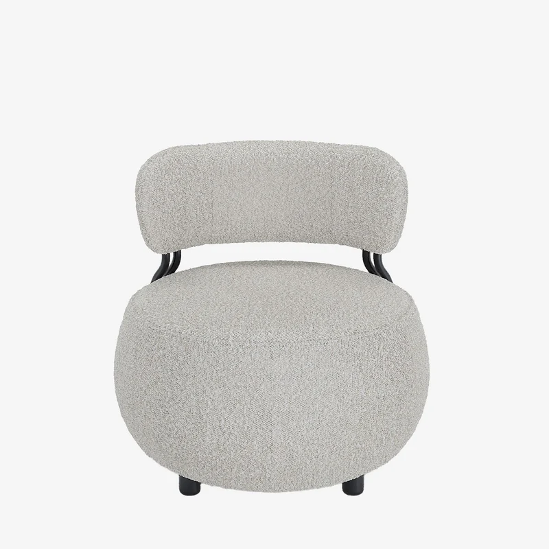 Fauteuil rond en laine boucl e