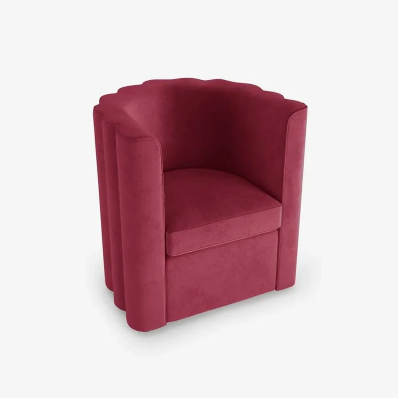Fauteuil vintage en velours bordeaux