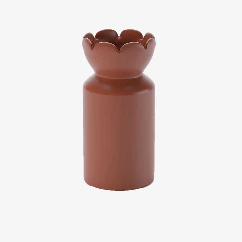 Grand vase col tulipe Rivoli, c ramique rouge