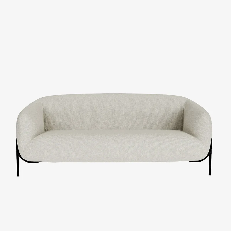 Joyce Canap design arrondi tissu chenille blanc