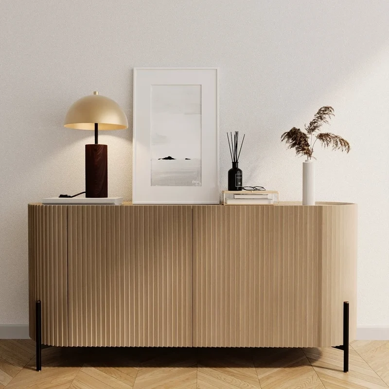Lampe poser en bois et m tal