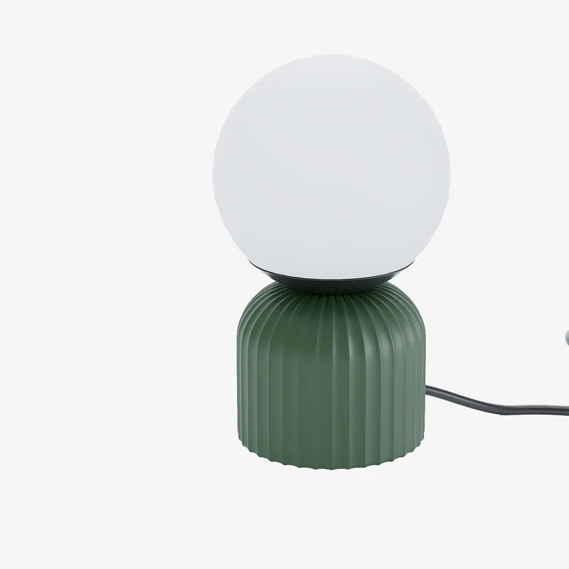 Lampe poser en c ramique et globe en verre